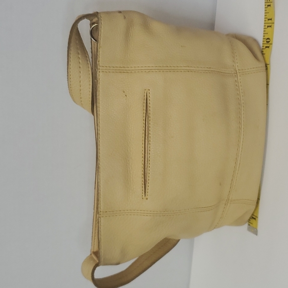The Sak De Young Yellow Pebble Leather Hobo Shoulder Bag Top Zip - Picture 3 of 8